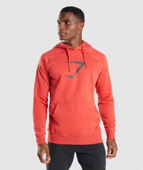 Men's Gymshark Sharkhead Infill Hoodie Orange | CA 06ND57